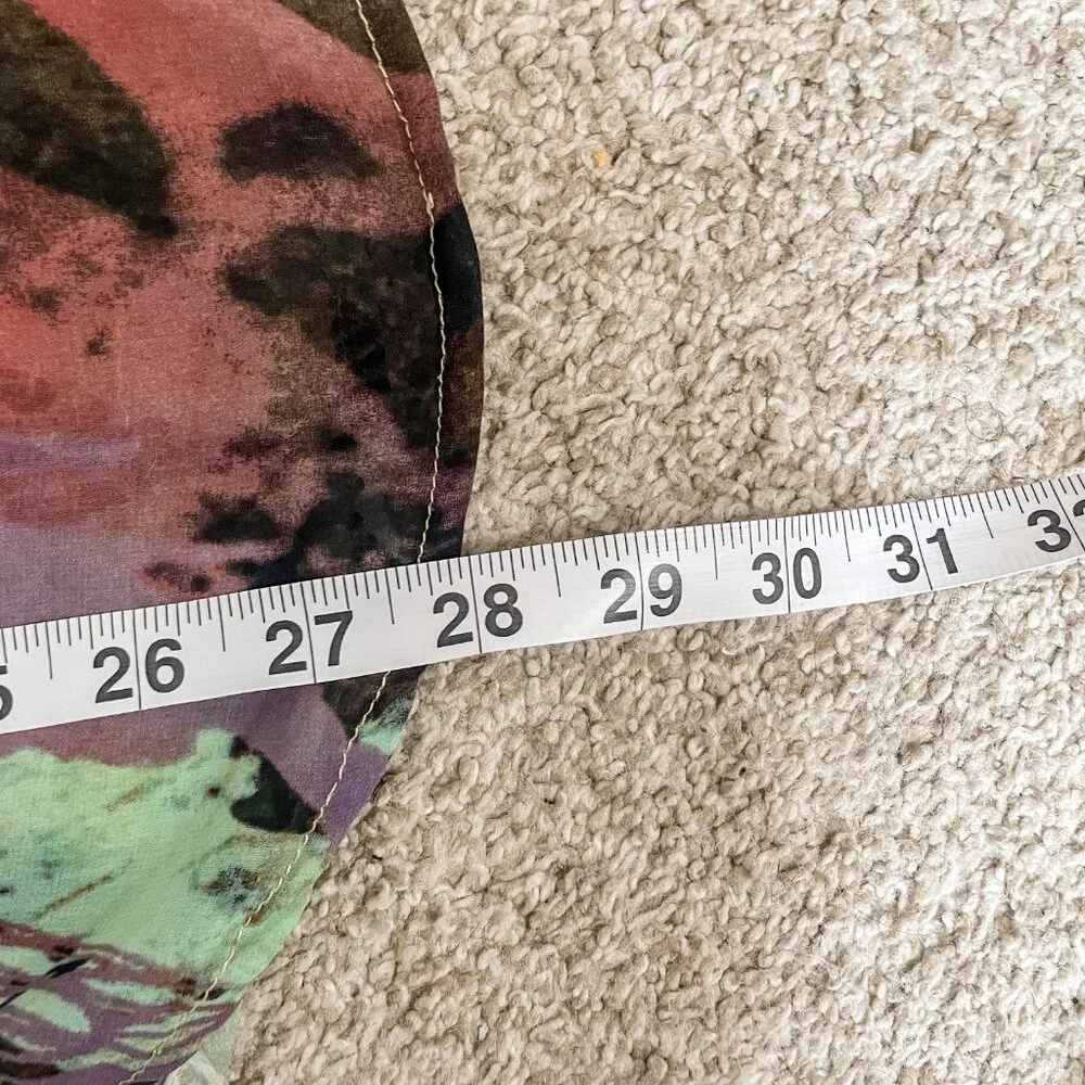 Abstract Multi-Color Sheer Button-Front Blouse - Picture 10 of 10